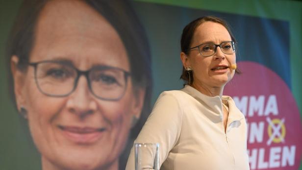 Berthold beim Wahlkampfabschluss der Salzburger Grünen.