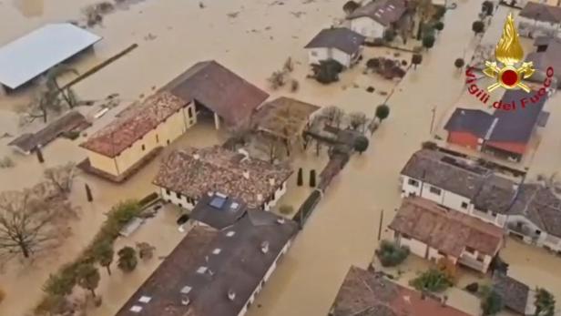 Major flooding near Udine in the area of Friuli Venezia Giulia