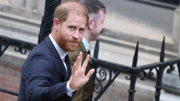 Prinz Harry winkt
