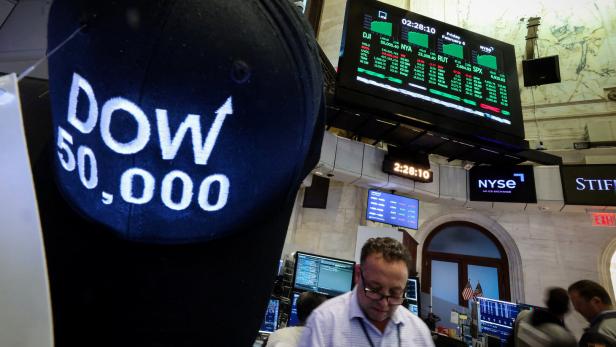 The Dow Jones Industrial Average above 50,000 at NYSE in New York