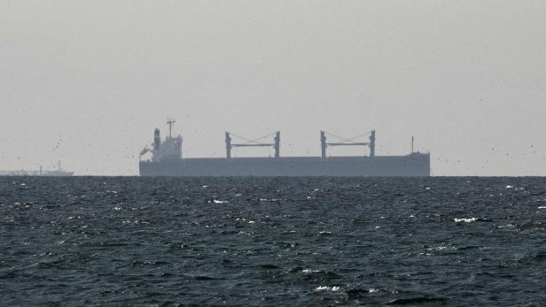 FILE PHOTO: A cargo ship in the Gulf, near the Strait of Hormuz