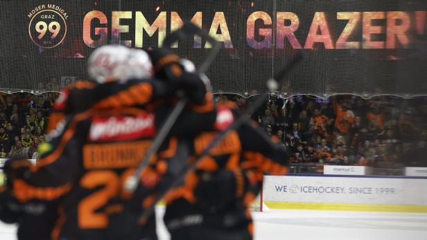 EISHOCKEY/ICE/FINALE/BEST OF 7/1. SPIEL/EISHOCKEY-LIGA: MOSER MEDICAL GRAZ 99ERS - HC FALKENSTEINER PUSTERTAL WÖLFE