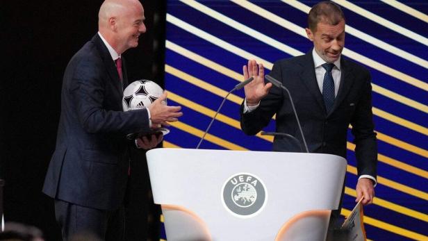 UEFA-Boss Ceferin (rechts) und Infantino