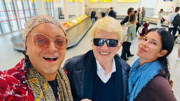 Julian F. M. Stoeckel mit Heino und Micaela Schäfer