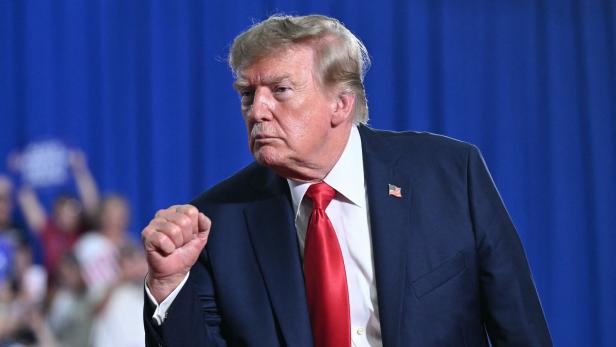 US President Donald Trump speaks during a campaign rally for US Senator Darline Graham
