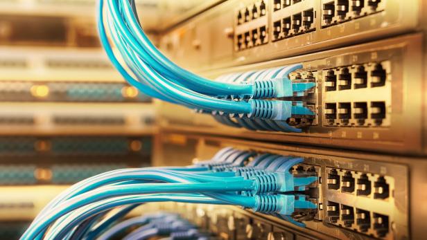 network cable with high tech technology color background