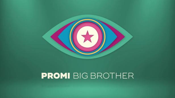Das Logo von Promi Big Brother zeigt ein buntes Auge mit einem Stern in der Mitte vor einem grünen Hintergrund.