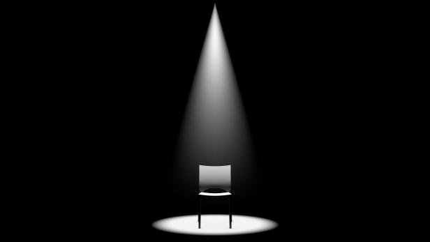 3D Spot Light On The Chair stock photo
